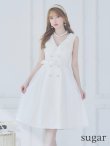 画像4: Lサイズあり【DEA. by ROBE de FLEURS/ディアバイローブドフルール】トレンチ/ ツイード/ ノースリーブ/ 膝丈/ Aライン/ フレア/ ワンピース/ ミディアムドレス/ キャバドレス[OF2] (4)