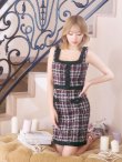 画像4: XS-Lサイズあり【DEA.by ROBE de FLEURS/ディアバイローブドフルール】ツイード/ ボタン/ スクエアネック/ セットアップ/ Aライン/ ミニドレス/ キャバドレス[OF2] (4)