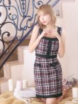 画像6: XS-Lサイズあり【DEA.by ROBE de FLEURS/ディアバイローブドフルール】ツイード/ ボタン/ スクエアネック/ セットアップ/ Aライン/ ミニドレス/ キャバドレス[OF2] (6)