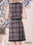 画像9: XS-Lサイズあり【DEA.by ROBE de FLEURS/ディアバイローブドフルール】ツイード/ ボタン/ スクエアネック/ セットアップ/ Aライン/ ミニドレス/ キャバドレス[OF2] (9)