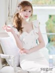 画像6: Lサイズあり【DEA. by ROBE de FLEURS/ディアバイローブドフルール】肩フリル/ ダブルボタン/ スリット/ ミモレ丈/ ミディアムドレス/ キャバドレス[OF2] (6)