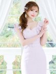 画像9: Lサイズあり【DEA. by ROBE de FLEURS/ディアバイローブドフルール】肩フリル/ ダブルボタン/ スリット/ ミモレ丈/ ミディアムドレス/ キャバドレス[OF2] (9)
