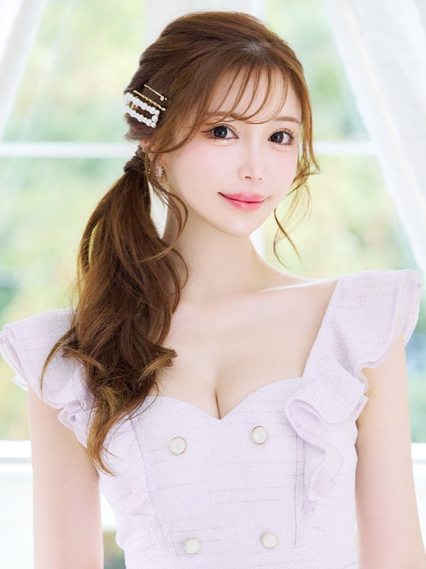 画像17: Lサイズあり【DEA./ディア】肩フリル/ ダブルボタン/ スリット/ ミモレ丈/ ミディアムドレス/ キャバドレス【OF08】 (17)