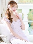 画像14: Lサイズあり【DEA. by ROBE de FLEURS/ディアバイローブドフルール】肩フリル/ ダブルボタン/ スリット/ ミモレ丈/ ミディアムドレス/ キャバドレス[OF2] (14)