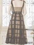 画像12: Lサイズあり【DEA. by ROBE de FLEURS/ディアバイローブドフルール】チュールチェック/ リボンショルダー/ ノースリーブ/ Aライン/ フレア/ ミモレ丈/ ワンピース/ ミディアムドレス/ キャバドレス[OF2] (12)