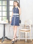 画像7: Lサイズあり【DEA.by ROBE de FLEURS/ディアバイローブドフルール】ツイード/ チェック/ ジップ/ 谷間魅せ/ Aライン/ ワンピース/ ミニドレス/ フレア/ キャバドレス[OF2] (7)