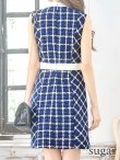 画像9: Lサイズあり【DEA.by ROBE de FLEURS/ディアバイローブドフルール】ツイード/ チェック/ ジップ/ 谷間魅せ/ Aライン/ ワンピース/ ミニドレス/ フレア/ キャバドレス[OF2] (9)