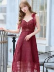 画像6: Lサイズあり【DEA. by ROBE de FLEURS/ディアバイローブドフルール】ラメツイード/ チェックオーガンジー/ キャミソール/ Aライン/ フレア/ ミモレ丈/ ミディアム丈/ ワンピース/ ミディアムドレス/ キャバドレス[OF2] (6)
