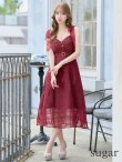 画像7: Lサイズあり【DEA. by ROBE de FLEURS/ディアバイローブドフルール】ラメツイード/ チェックオーガンジー/ キャミソール/ Aライン/ フレア/ ミモレ丈/ ミディアム丈/ ワンピース/ ミディアムドレス/ キャバドレス[OF2] (7)