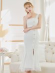 画像2: 再入荷！【DEA.by ROBE de FLEURS/ディアバイローブドフルール】スプリングツイード/ ノースリーブ/ セットアップ/ レース/ ミモレ丈/ Aライン/ ミディアムドレス/ キャバドレス[OF2] (2)