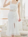 画像8: 再入荷！【DEA.by ROBE de FLEURS/ディアバイローブドフルール】スプリングツイード/ ノースリーブ/ セットアップ/ レース/ ミモレ丈/ Aライン/ ミディアムドレス/ キャバドレス[OF2] (8)
