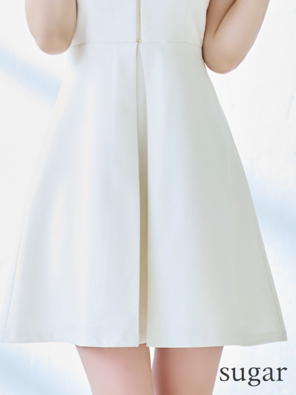 画像11: Lサイズあり【DEA./ディア】センタージップ/ シンプル/ ノースリーブ/ レディ/ フレア/ ミニドレス/ キャバドレス[OF08] (11)