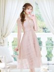 画像31: XS-Lサイズあり【DEA. by ROBE de FLEURS/ディアバイローブドフルール】肩リボン/ チェック柄/ オーガンジー/ フレア/ ロング/ キャミ/ ミディアムドレス/ キャバドレス[OF2] (31)