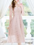 画像33: XS-Lサイズあり【DEA. by ROBE de FLEURS/ディアバイローブドフルール】肩リボン/ チェック柄/ オーガンジー/ フレア/ ロング/ キャミ/ ミディアムドレス/ キャバドレス[OF2] (33)