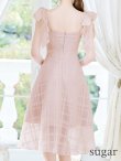 画像34: XS-Lサイズあり【DEA. by ROBE de FLEURS/ディアバイローブドフルール】肩リボン/ チェック柄/ オーガンジー/ フレア/ ロング/ キャミ/ ミディアムドレス/ キャバドレス[OF2] (34)