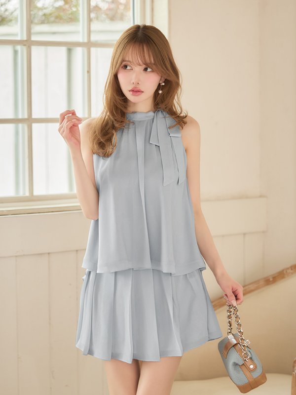 パウダーブルー　モデル：ゆめ　身長：160cm　着用サイズ：Sサイズ