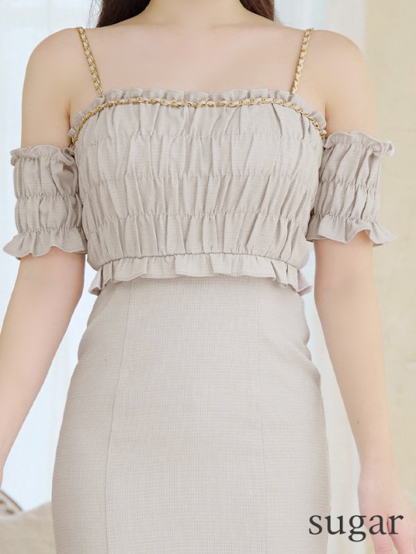 画像10: Lサイズあり【DEA./ディア】トップギャザー/ オフショル/ ラメ/ ワンカラー/ フレア/ ワンピース/ ロングドレス/ キャバドレス long[OF08] (10)