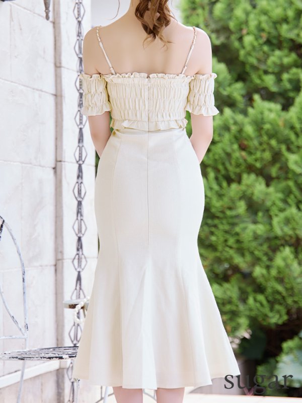 画像26: Lサイズあり【DEA./ディア】トップギャザー/ オフショル/ ラメ/ ワンカラー/ フレア/ ワンピース/ ロングドレス/ キャバドレス long[OF08] (26)