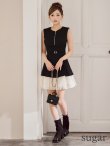 ブラック×アイボリー　モデル：みあ　身長：147cm　着用サイズ：Sサイズ