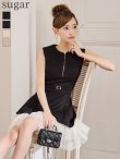 ブラック×アイボリー　モデル：みあ　身長：147cm　着用サイズ：Sサイズ