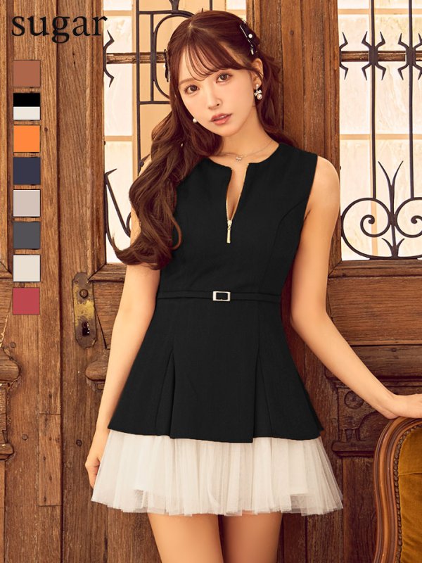 ブラックXアイボリー モデル：三上悠亜　身長：159cm　着用サイズ：Sサイズ