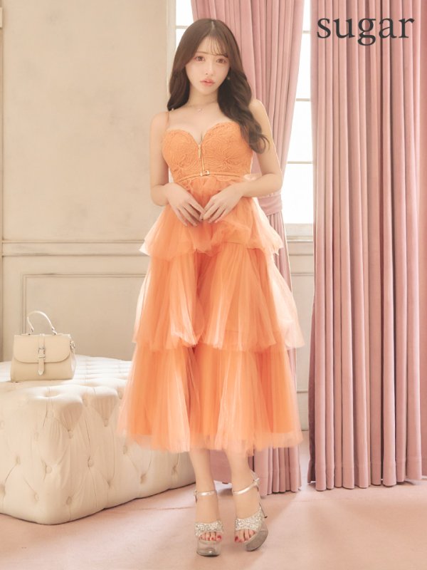 オレンジ モデル：りな　身長：160cm:Sサイズ