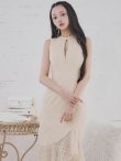 画像2: Lサイズあり【DEA.by ROBE de FLEURS/ディアバイローブドフルール】マーメイド/ バストジップ/ チェック/ オーガンジー/ ノースリーブ/ ワンピース/ ロングドレス/ キャバドレス long[OF2] (2)