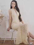 画像5: Lサイズあり【DEA.by ROBE de FLEURS/ディアバイローブドフルール】マーメイド/ バストジップ/ チェック/ オーガンジー/ ノースリーブ/ ワンピース/ ロングドレス/ キャバドレス long[OF2] (5)