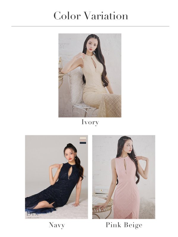 画像30: Lサイズあり【DEA./ディア】マーメイド/ バストジップ/ チェック/ オーガンジー/ ノースリーブ/ ワンピース/ ロングドレス/ キャバドレス long[OF08] (30)