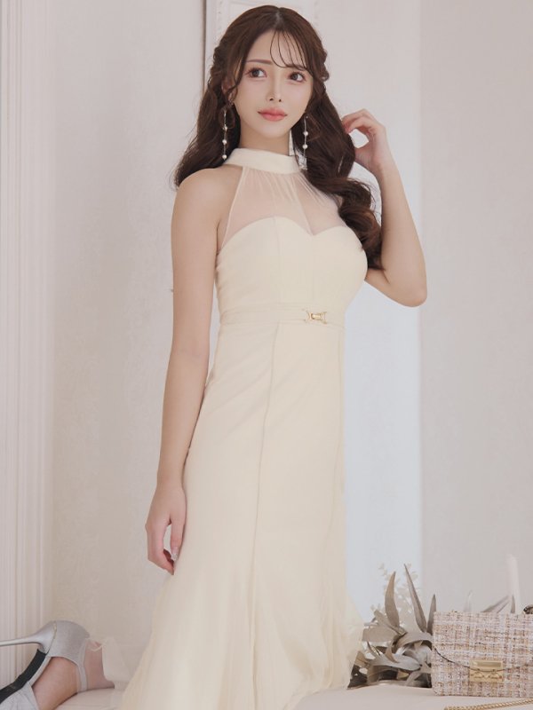 画像7: XS-Lサイズあり【DEA./ディア】シースルー/ ホルターネック/ チュール/ ワンピース/ ロングドレス/ キャバドレス long[OF08] (7)