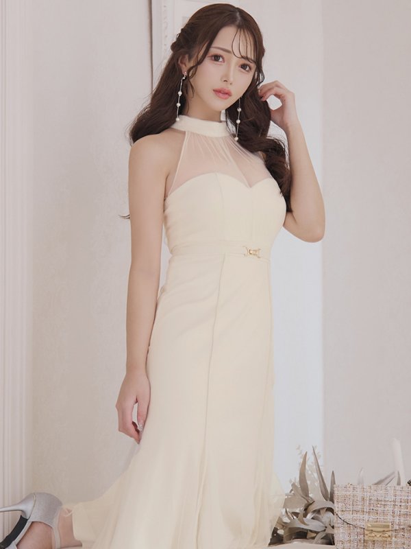 画像8: XS-Lサイズあり【DEA./ディア】シースルー/ ホルターネック/ チュール/ ワンピース/ ロングドレス/ キャバドレス long[OF08] (8)