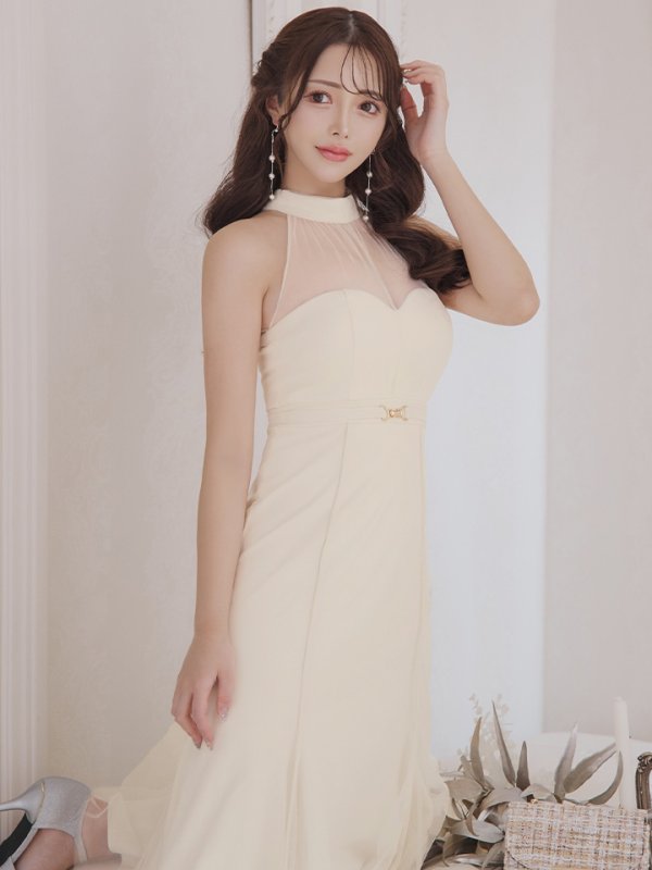 画像10: XS-Lサイズあり【DEA./ディア】シースルー/ ホルターネック/ チュール/ ワンピース/ ロングドレス/ キャバドレス long[OF08] (10)