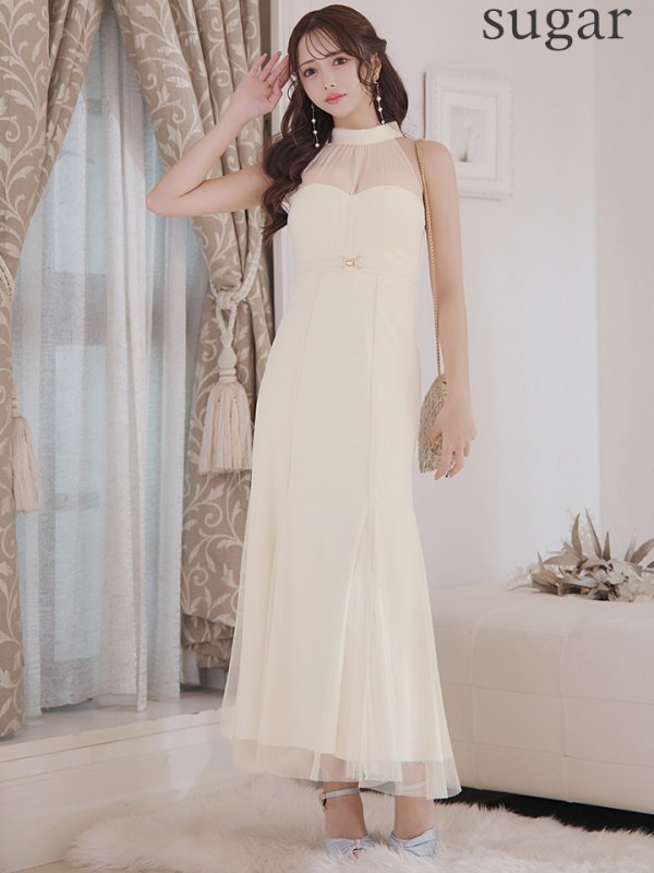 画像11: XS-Lサイズあり【DEA./ディア】シースルー/ ホルターネック/ チュール/ ワンピース/ ロングドレス/ キャバドレス long[OF08] (11)