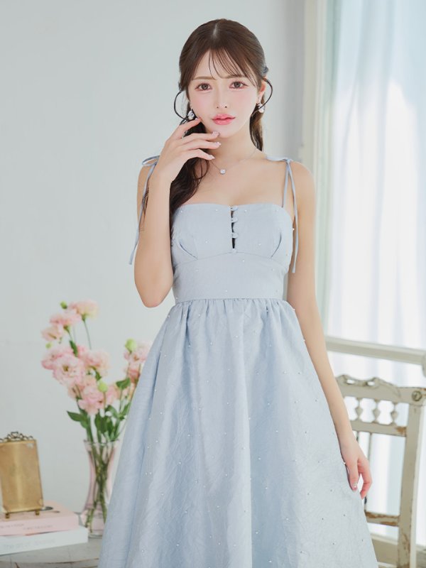 ブルー モデル:りな 身長:160cm 着用サイズ:Sサイズ