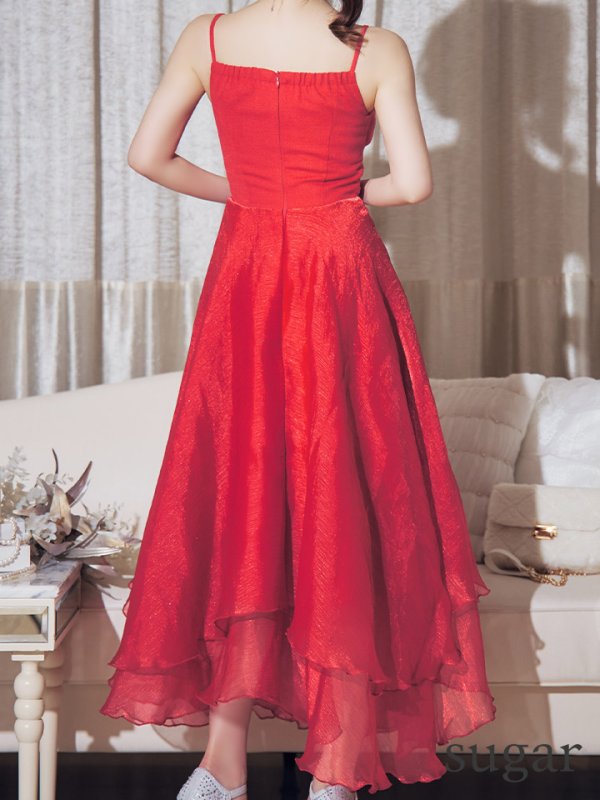 画像29: Lサイズあり【DEA./ディア】サマーツイード/ ティアード/ フレア/ オーガンジー/ キャミソール/ ワンピース/ ロングドレス/ キャバドレス long[OF08] (29)