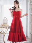 画像22: Lサイズあり【DEA.by ROBE de FLEURS/ディアバイローブドフルール】シフォン/ キャミ/ ベルトデザイン/ フレア/ ミモレ丈/ ミディアムドレス/ キャバドレス[OF2] (22)