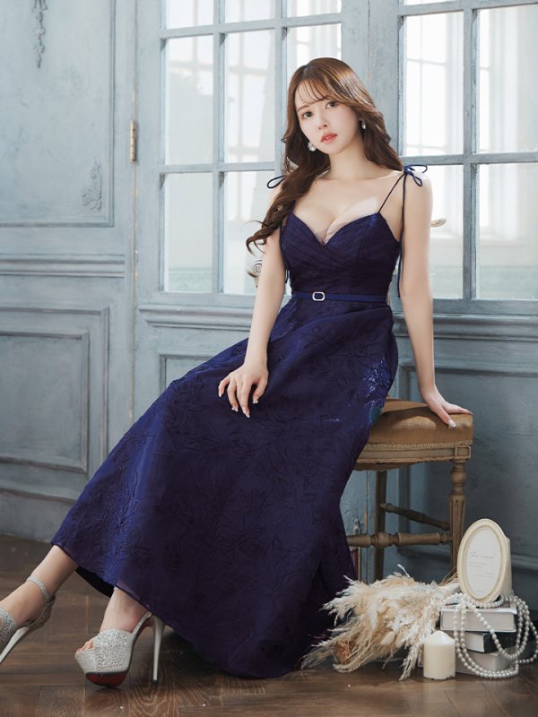 画像6: XS-Lサイズあり【DEA./ディア】花柄刺繍/ オーガンジー/ フレア/ ワンピース/ ミモレ丈/ ミディアムドレス/ キャバドレス long[OF08] (6)