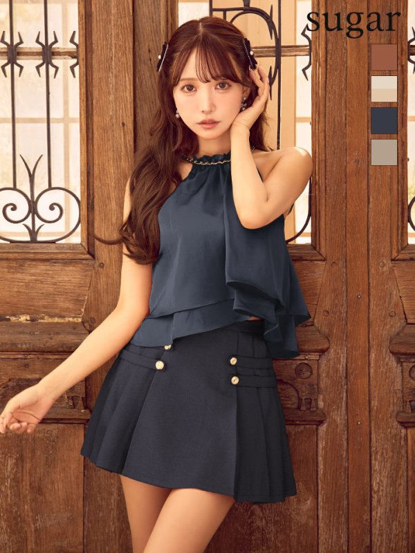 ネイビー　モデル：三上悠亜　身長：159cm　着用サイズ：Sサイズ