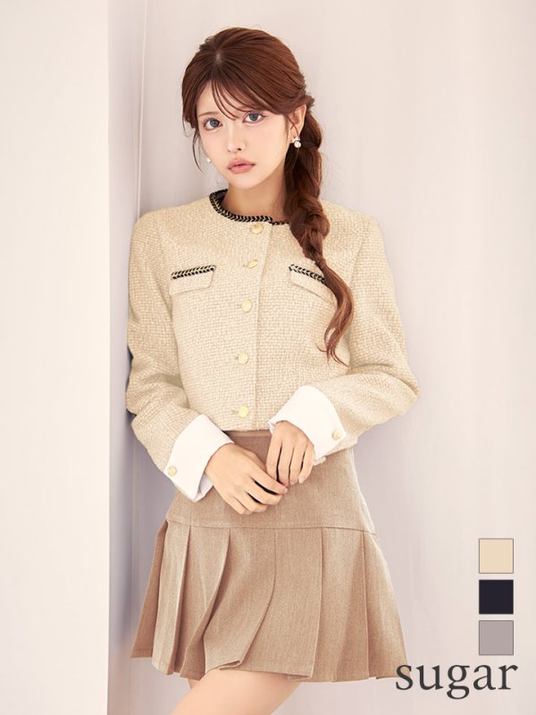 アイボリーxベージュ モデル：まりん　身長：164cm　着用サイズ：Sサイズ