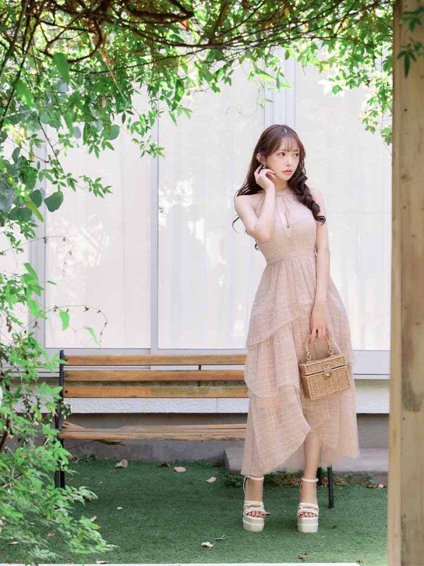 グレージュ　モデル：りな　身長：160cm　着用サイズ：Sサイズ