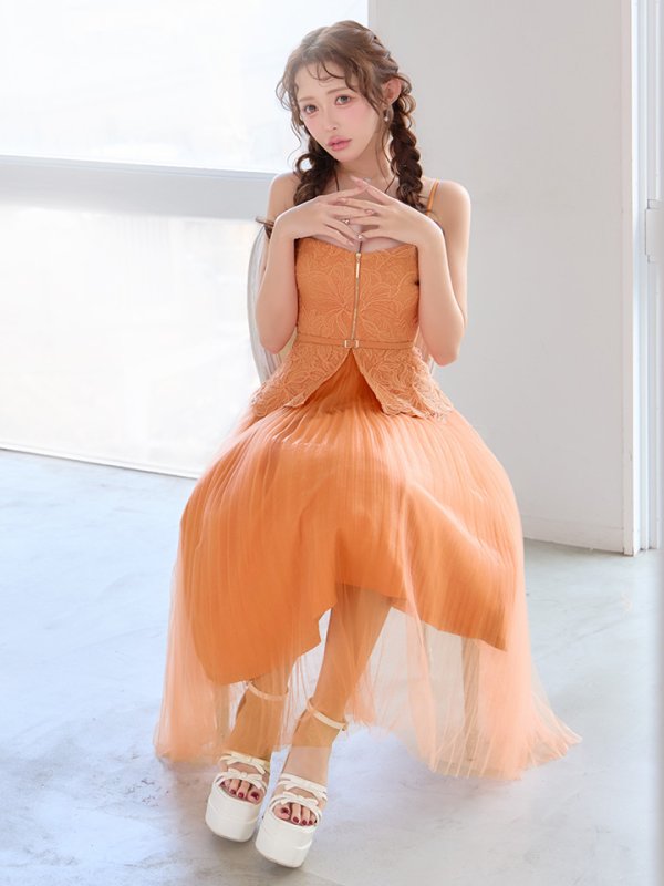 オレンジ　モデル：りな　身長：160cm　着用サイズ：Sサイズ