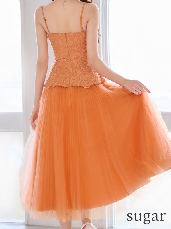 オレンジ　モデル：りな　身長：160cm　着用サイズ：Sサイズ