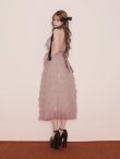 画像1: 【予約商品/9月下旬発送予定】XSサイズあり【DEA./ディア】バイカラー/ シアー/ リボン/ フリル/ ワンピース/ ミディアムドレス/ キャバドレス long[OF08] (1)