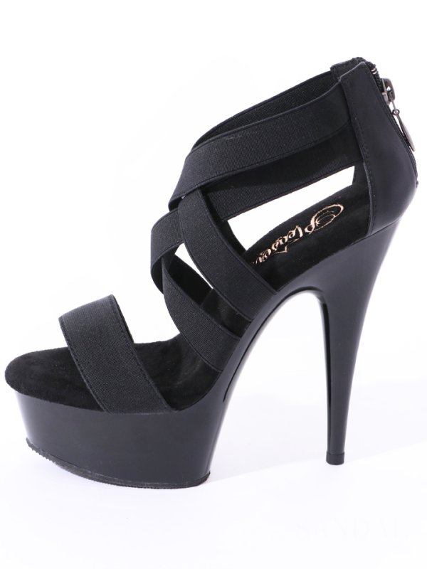 画像5: クロスデザインラバーサンダル/厚底/ストラップ/プラットフォームサンダル【6-9サイズ/1カラー】[OF02] (5)