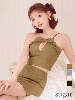 【DEA./ディア】オフショル/ ダブルボタン/ セットアップ/ フレア/ ミニドレス/ キャバドレス