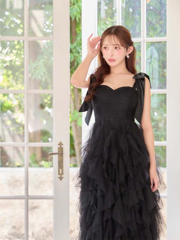 ブラック　モデル：りな　身長：160cm　着用サイズ：Sサイズ