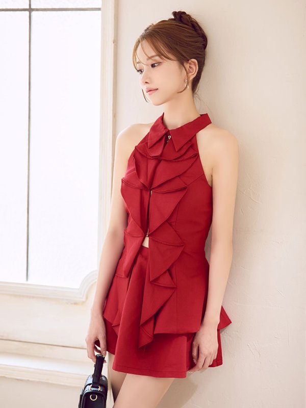 レッド モデル：りの　身長：158cm　着用サイズ：Sサイズ