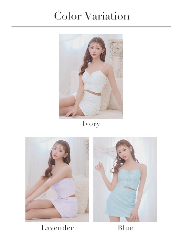 画像33: XSサイズあり【ROBE de FLEURS/ローブドフルール】トリプルミニリボン/ スパンコール/ セットアップ/ ミニドレス/ キャバドレス[OF08] (33)