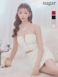 【ROBE de FLEURS/ローブドフルール】2way/ ハートビジュー/ バストカット/ セットアップ/ ミニドレス/ キャバドレス