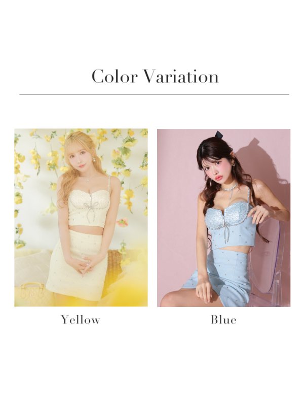 画像50: 【NENE/関西コレクション着用】sugarコラボカラー・XSサイズあり【ROBE de FLEURS/ローブドフルール】ビジューリボンライン/ スパーク/ セットアップ/ タイト/ ミニドレス/ キャバドレス[OF08] (50)